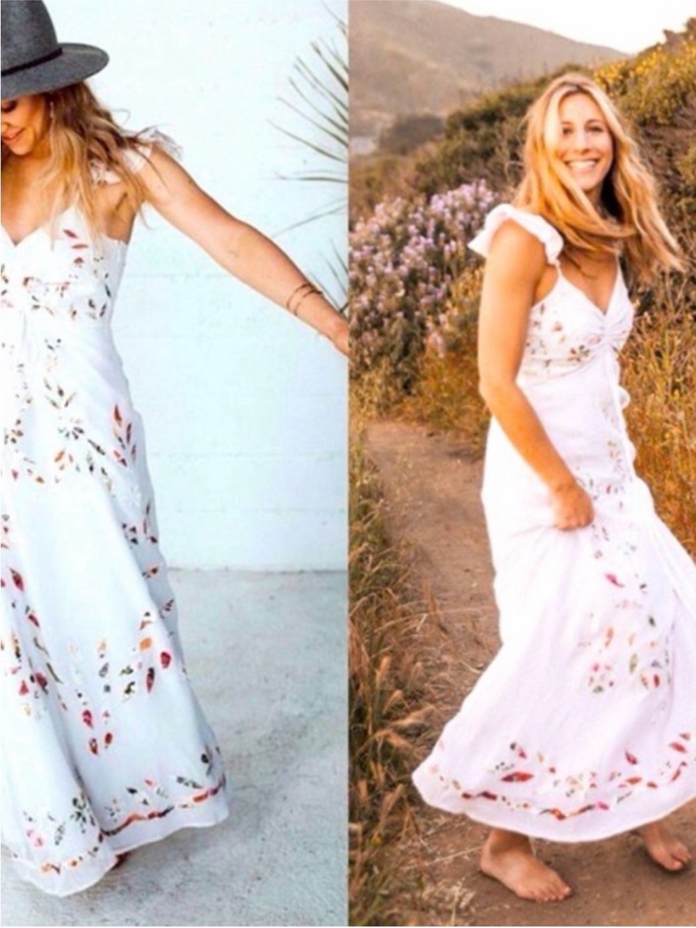 Farm Rio Quintana White Floral Ruffle-Strap Sundress